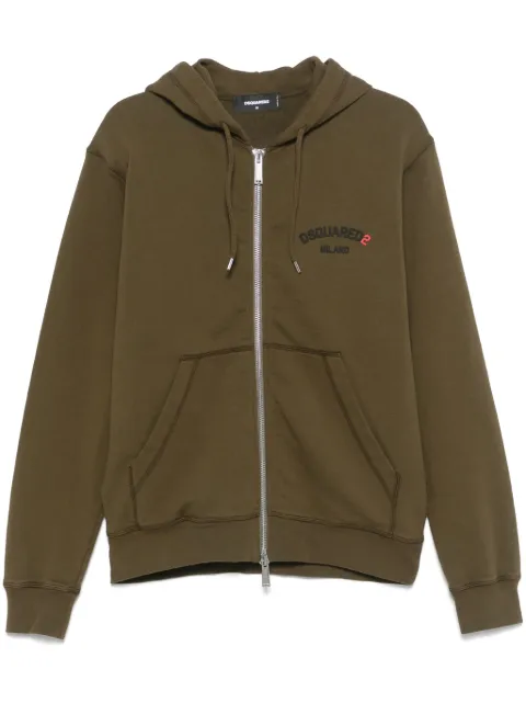 DSQUARED2 logo-appliqué hoodie Green S74HG0174S25539