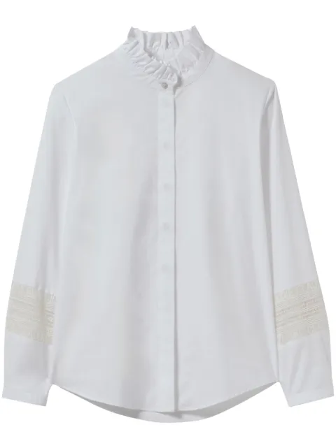 Claudie Pierlot cotton shirt with frill collar White CFPCM00466