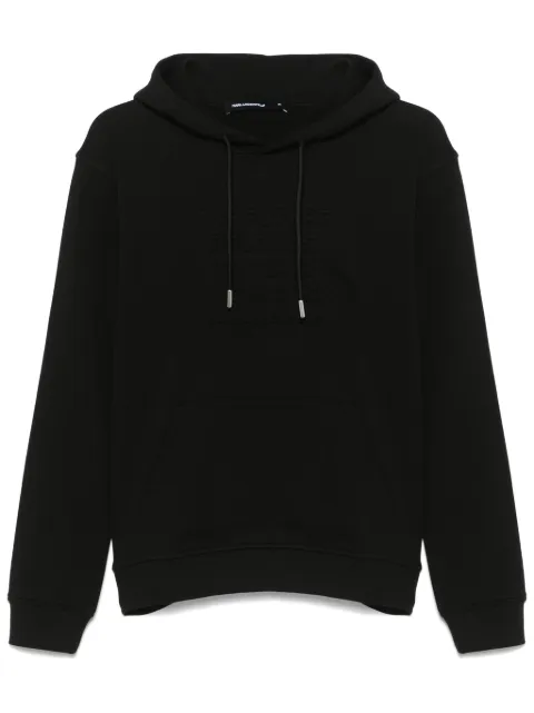 Karl Lagerfeld slogan-embossed hoodie Black 705083551900