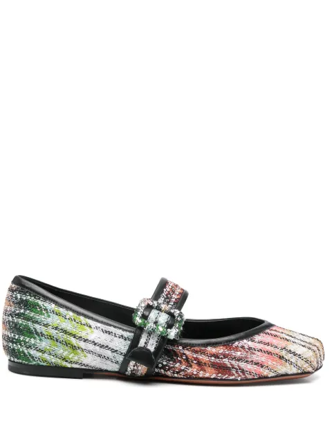 Missoni gradient woven ballerina shoes Black MWF044
