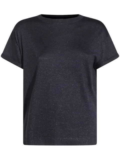 Brunello Cucinelli lurex T-shirt Blue M41810000C7186