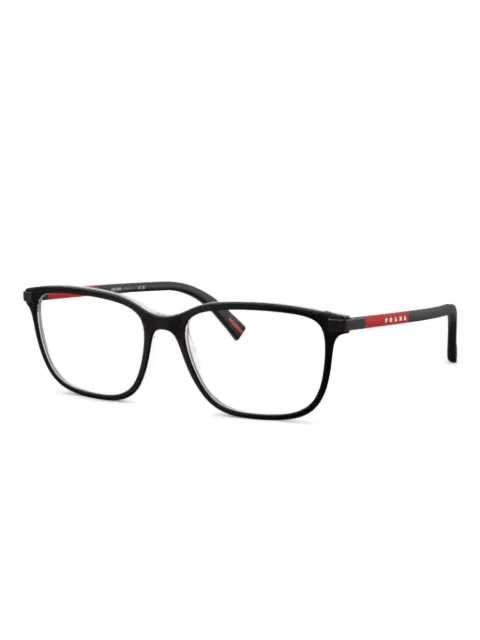 Prada Linea Rossa logo-print glasses Black 0PS02RV