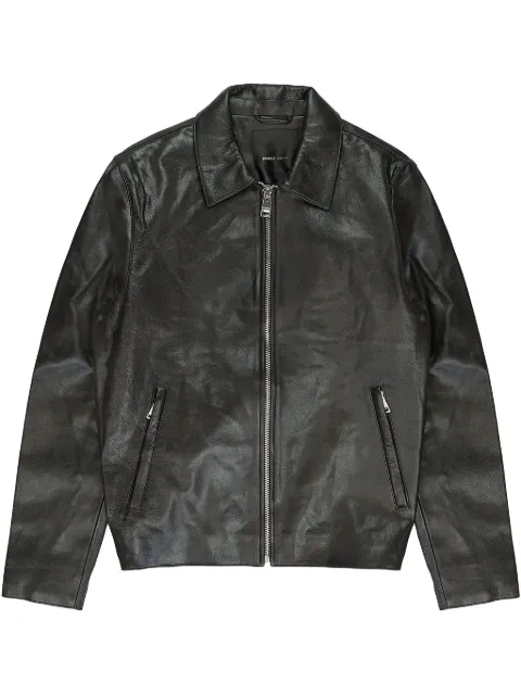Purple Brand leather zip-front "Black" jacket Black P636LJBZ423