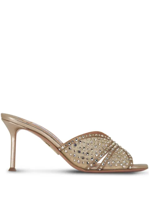 Aquazzura 75mm Lover mules Neutrals CLRMIDM0NWSLCO