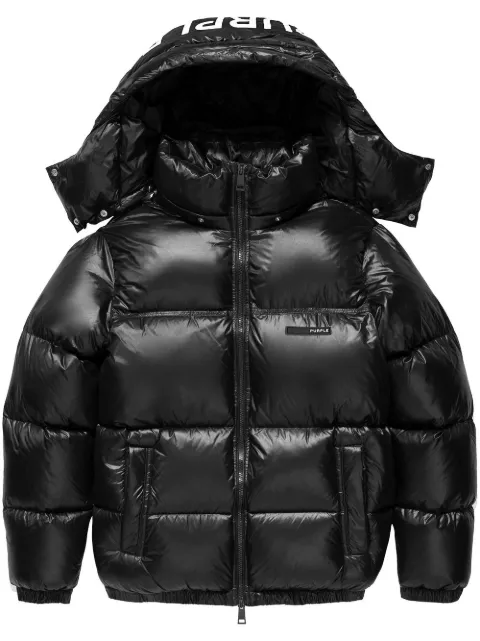 Purple Brand NYLON SNAP OFF HOOD PUFFER JACKET JET BLACK "Black" Black P611PJFP422