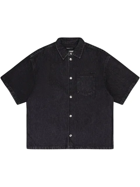 Purple Brand short-sleeve "Black" denim shirt Black P035SJWB723