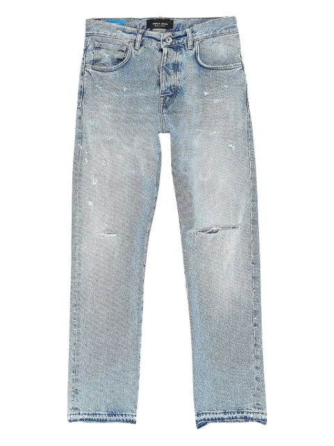 Purple Brand crystal-embellished jeans Blue P011FICR423