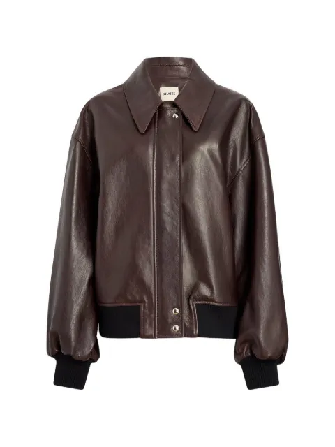 KHAITE pointed collar sheepskin jacket Brown 6166729950