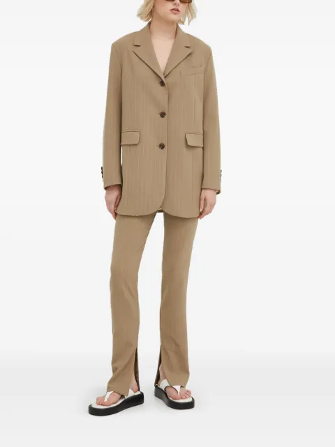 SAMSOE SAMSOE pinstripe single-breasted blazer Brown F22200064