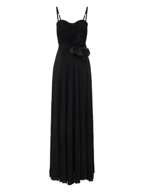Elisabetta Franchi floral-appliqué detailing dress Black ABR2252E2
