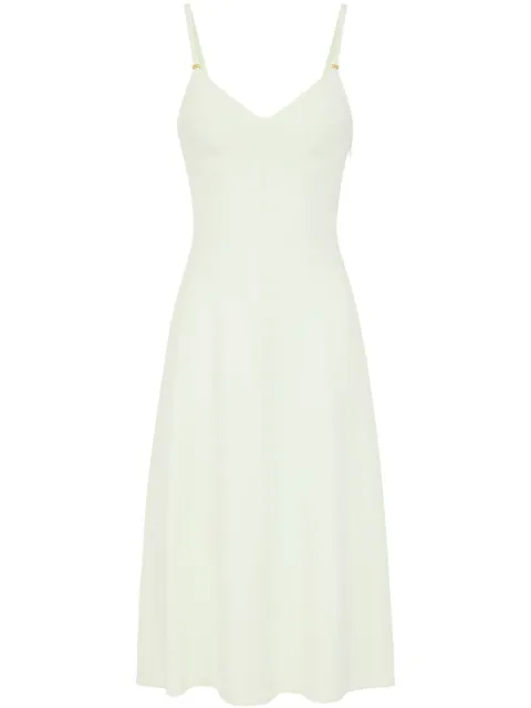 Elisabetta Franchi lace-up detail crepe midi dress Green AB74852E2