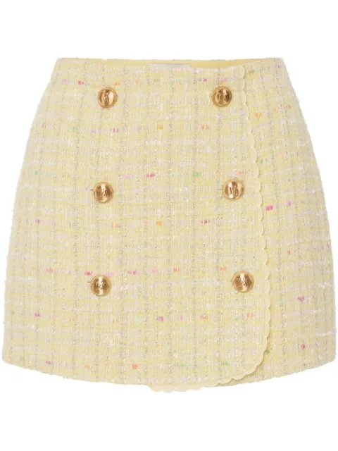 Elisabetta Franchi lurex bouclé mini skirt Yellow GO11652E2