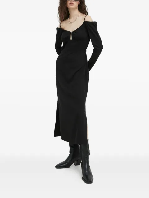 SAMSOE SAMSOE off-shoulder midi dress Black F22400098