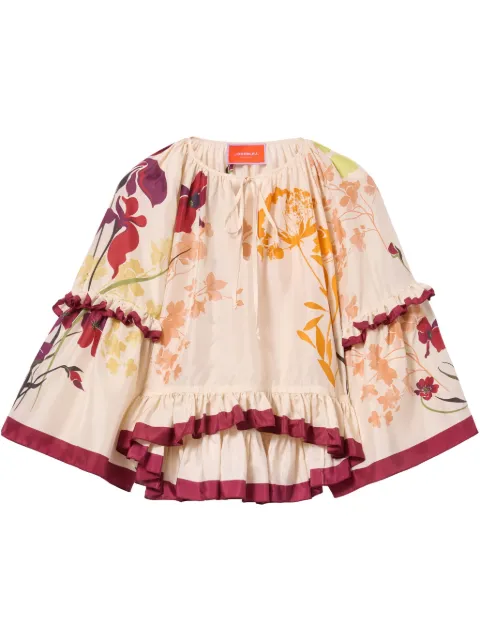 La DoubleJ ruffled blouse Neutrals TOP0132SIL009CRS01WH04
