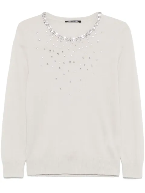 Luisa Cerano rhinestoned sweater Neutrals 1186085923