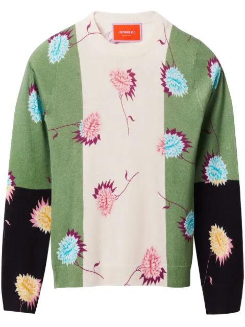 La DoubleJ floral-print sweater White PUL0255KNI157DER03MU01