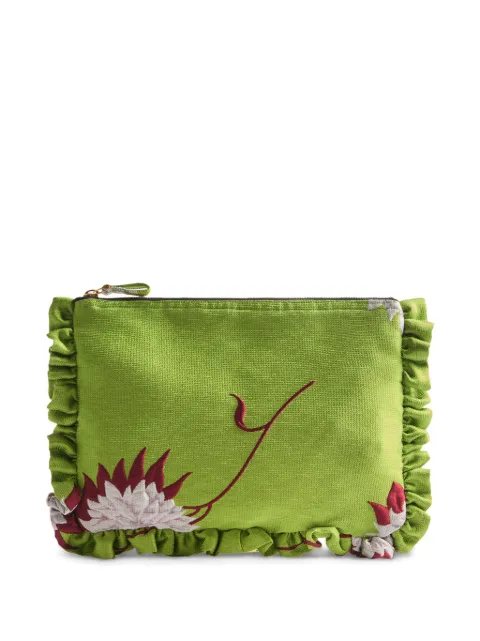 La DoubleJ ruffled clutch Green BAG0059JCQ108DER02GR09