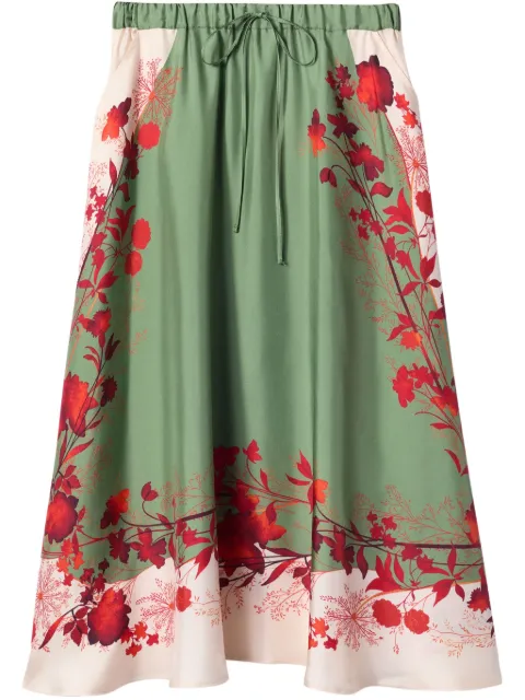La DoubleJ Woodland-print midi skirt SKI0106SIL006WOD01GR08