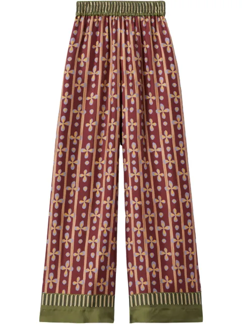 La DoubleJ graphic-print palazzo pants Red TRO0026SIL006ECL05YE02
