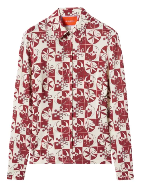 La DoubleJ geometric-print shirt Red SHI0116JER027ECL01RE02
