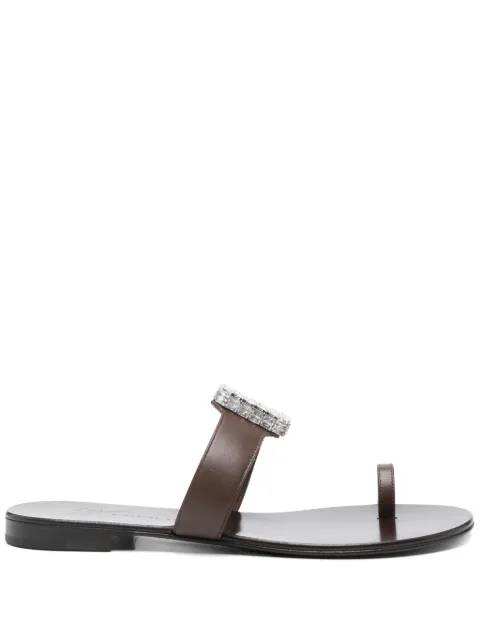 Giuseppe Zanotti leather slides Brown E500021002