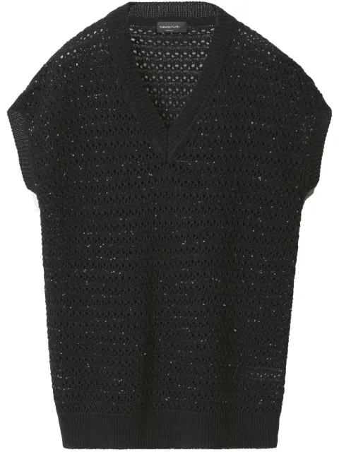 Fabiana Filippi open-knit T-shirt Black MAD275F572L3530000