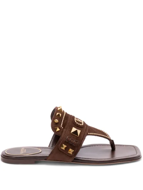 Valentino Garavani leather slides Brown WS0LQ8KIE