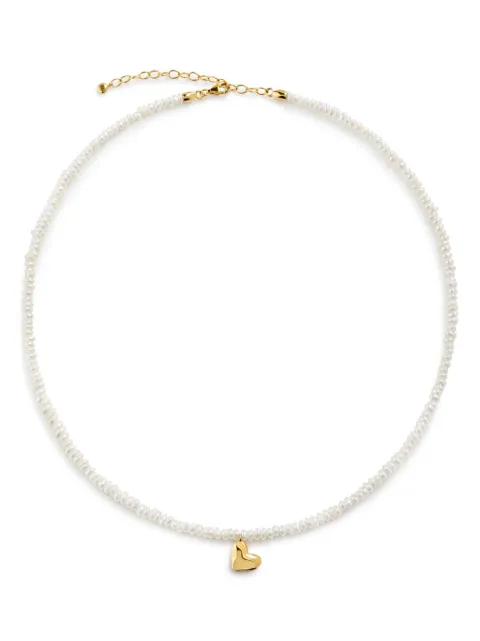 Monica Vinader Heart Mini Pearl necklace Gold GPNKHEMNPRL