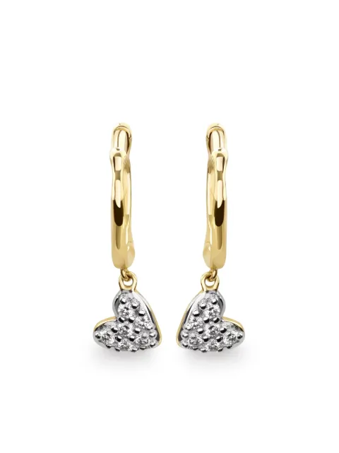Monica Vinader Mini Heart Diamond Huggie earrings Gold YGEAHARHLGD