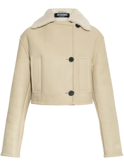 Jacquemus double-breasted shearling jacket Neutrals 251CO0961664