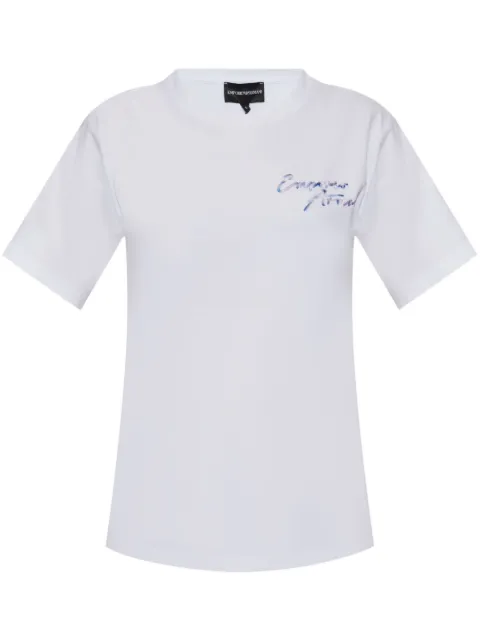 Emporio Armani logo-embroidered T-shirt White EW000903AF12597