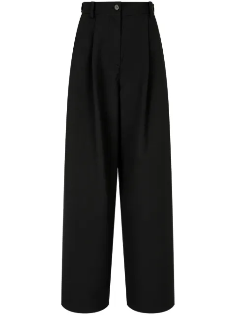 TOMBOY rear-pocket two-tuck trousers Black 9105131A02