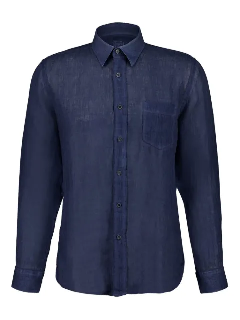120% Lino linen shirt Blue 32ALIM14250000115S00