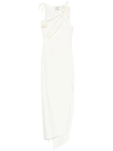 Coperni asymmetric flower maxi dress White COPR44F5001