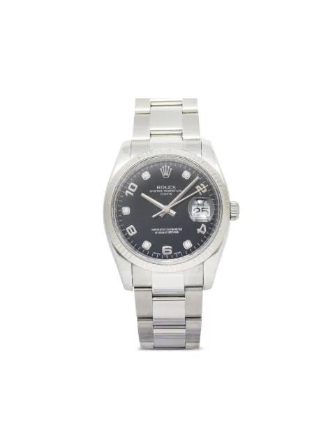 Rolex pre-owned Oyster Perpetual Date 34mm Black 115234