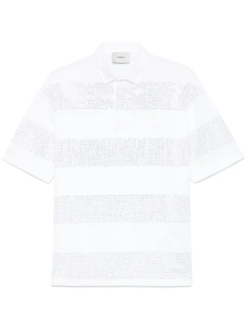 Coperni crystal-striped polo shirt White COPJS117CRF5026
