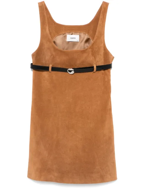 Coperni belted suede mini dress Brown COPR148F6036