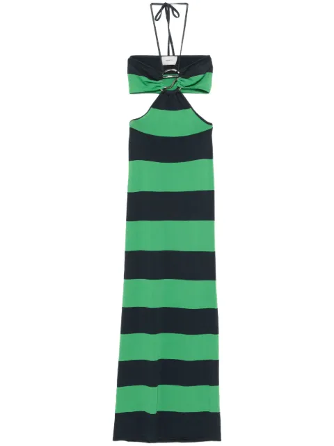 Coperni knitted striped midi dress Green COPML135SY3010