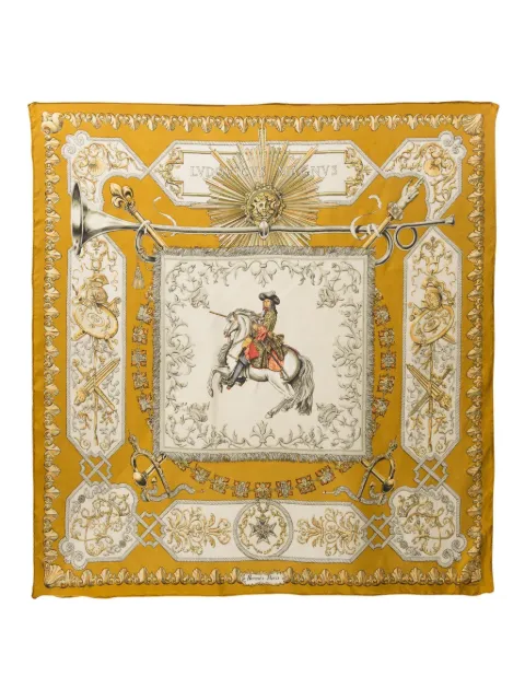 Hermès Pre-Owned 1963 Ludovicus Magnus by F.de La Perriere silk scarf Yellow 5015808