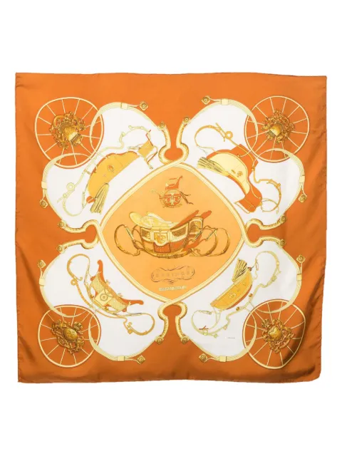 Hermès Pre-Owned 1981 Springs by P Ledoux silk scarf Orange 5015816