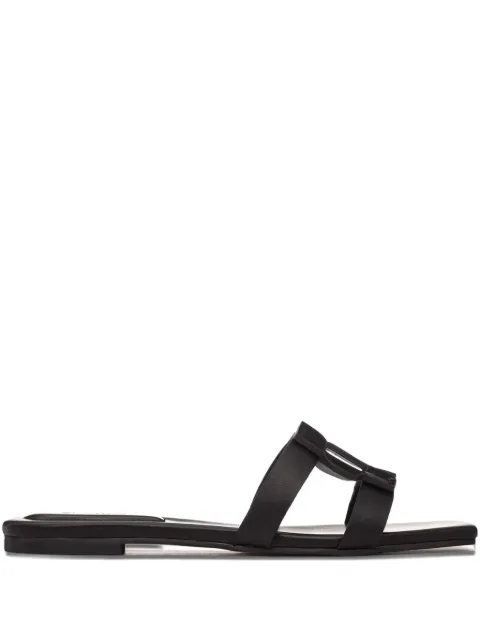 SIMKHAI monogram-detail flat sandals Black 224S018L