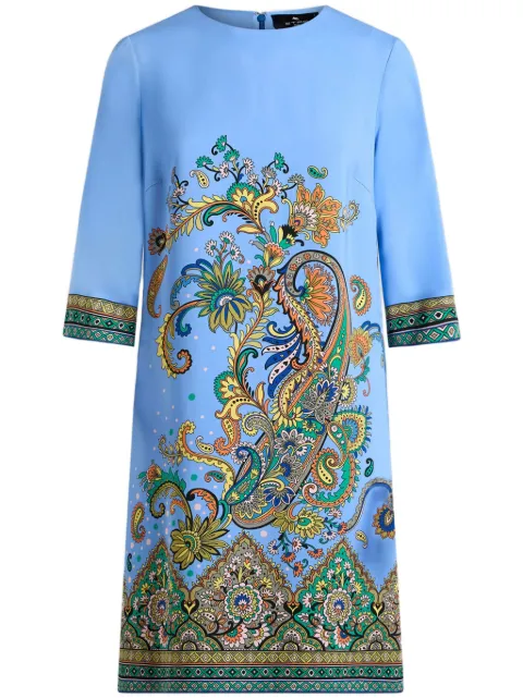 ETRO Floral Paisley print dress Blue WRHA0070AK782