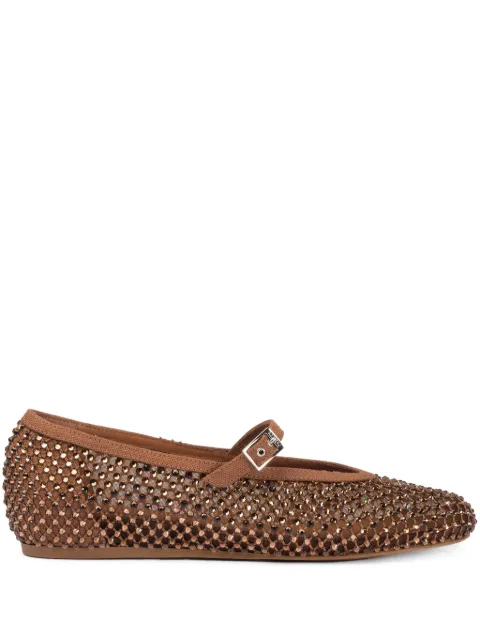 Le Silla Gilda crystal-embellished ballet flats Brown 0189C020MTPPSTV