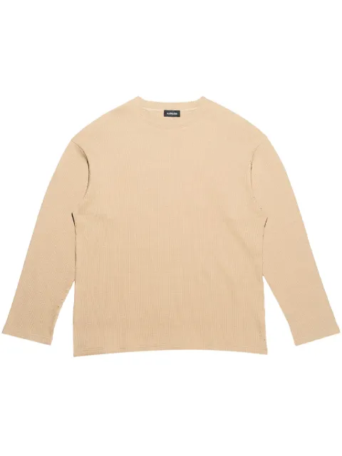 Mainless waffle-knit T-shirt Brown MLTS003
