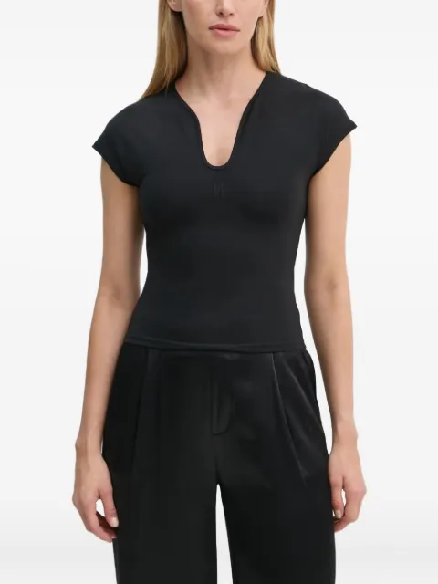 By Malene Birger Venazia V-neck logo top Black Q72465001