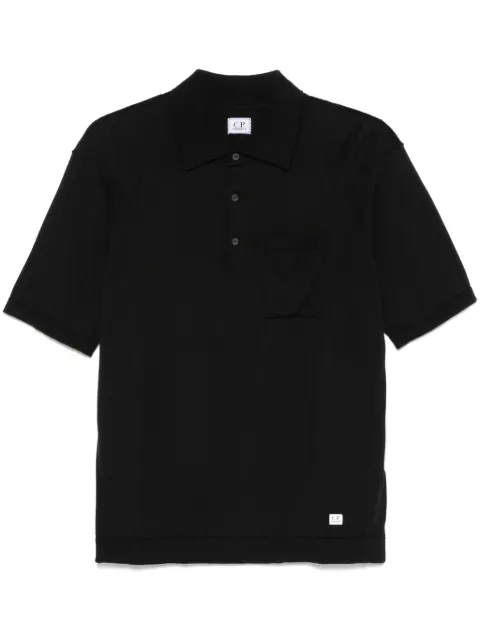 C.P. Company logo-patch polo shirt Black 18CMKN073A004037A999