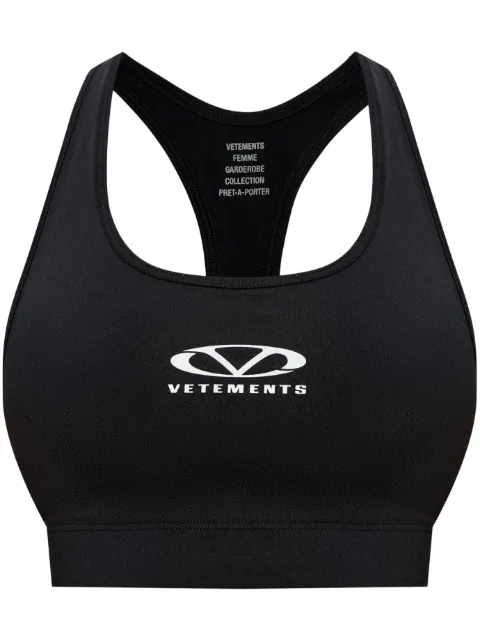VETEMENTS logo-print top Black WA66TO210B