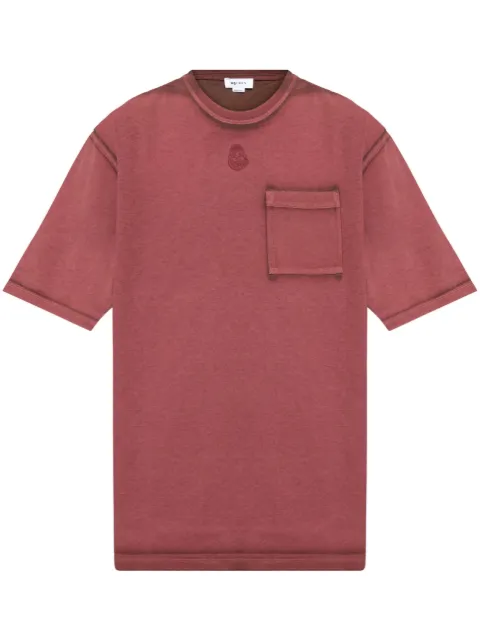Alexander McQueen logo-embroidered T-shirt Red 815068QTAC6