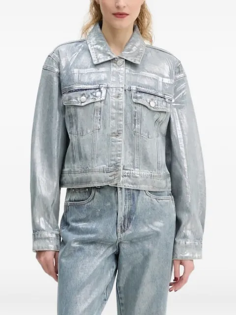 Gestuz metallic-effect denim jacket Blue 10909680
