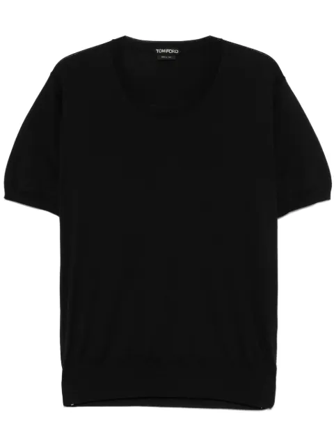 TOM FORD fine-knit T-shirt Black KCS018YMC024S25